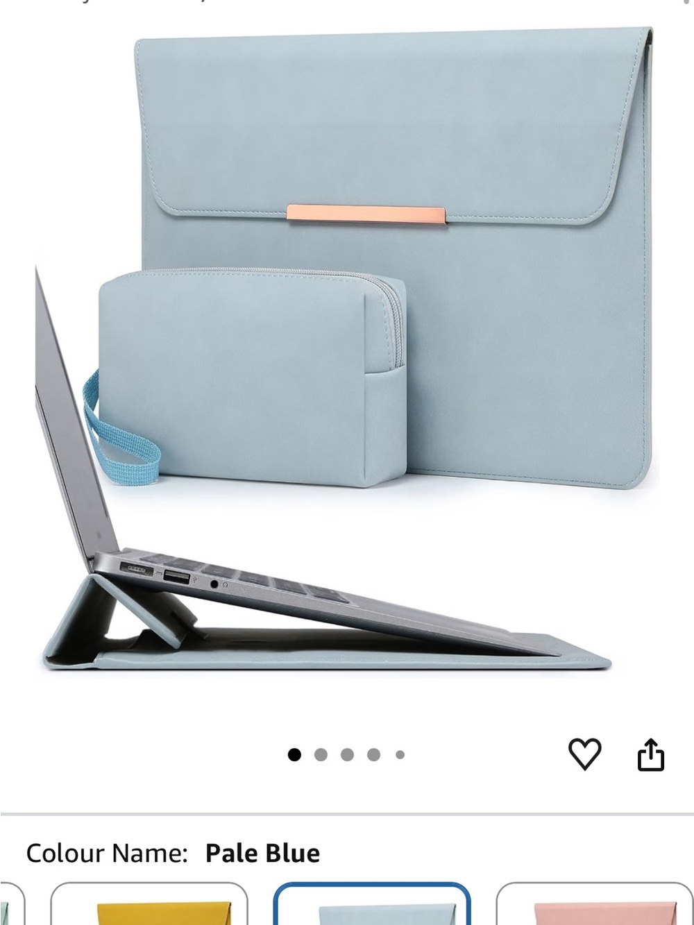 Pale Blue Tablet Sleeve & Accessory Pouch - Unbranded
